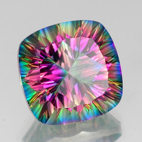 Quartzo místico multicolorido natural 17,02ct, almofada cortada, VS