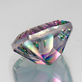 Quartzo místico multicolorido natural 17,02ct, almofada cortada, VS