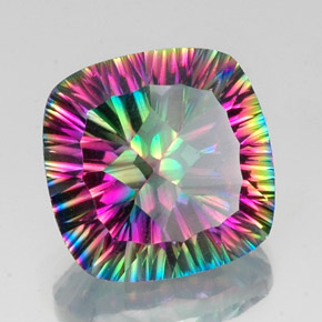 Quartzo místico multicolorido natural 14,80ct, almofada cortada, VS