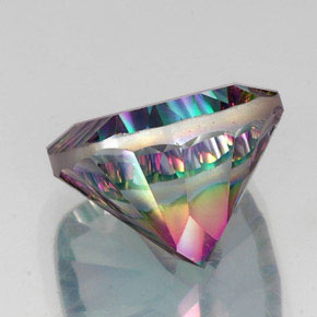 Quartzo místico multicolorido natural 17,28ct, almofada cortada, VVS-VS