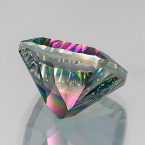 Quartzo Místico Top Rainbow Natural 16.29ct, Almofada cortada, VVS-VS