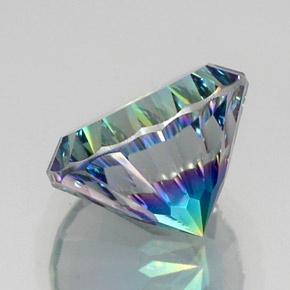 Quartzo místico multicolorido natural 9,54ct, corte redondo, VVS-VS