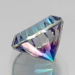 Quartzo místico multicolorido natural 10,43ct, corte redondo, VVS-VS