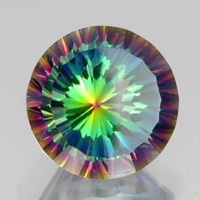 Quartzo Místico Top Rainbow Natural 10.50ct, Corte Redondo, VVS-VS