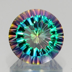 Quartzo místico multicolorido natural 9,66ct, corte redondo, VS