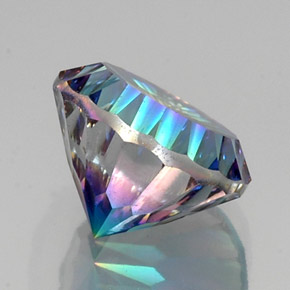 Quartzo místico multicolorido natural 10,43ct, corte redondo, VS