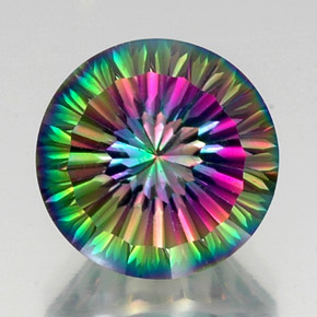 Quartzo místico multicolorido natural 11,99ct, corte redondo, VVS-VS