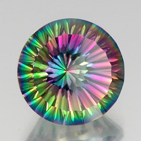 Quartzo místico multicolorido natural 11,99ct, corte redondo, VVS-VS