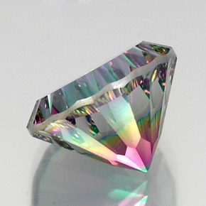 Quartzo místico multicolorido natural 11,99ct, corte redondo, VVS-VS