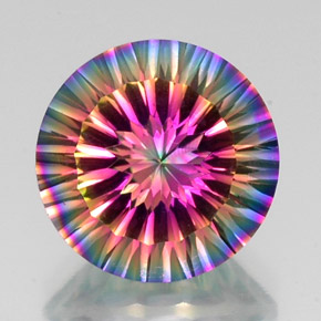 Quartzo místico multicolorido natural 10,70ct, corte redondo, VS