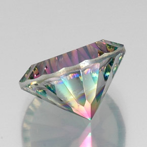 Quartzo místico multicolorido natural 10,70ct, corte redondo, VS