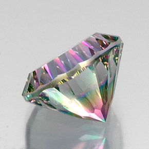 Quartzo místico multicolorido natural 12,29ct, corte redondo, VS