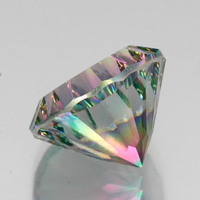 Quartzo místico multicolorido natural 12,24ct, corte redondo, VVS-VS