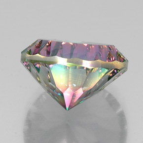 Quartzo místico multicolorido natural 12,20ct, corte redondo, VS