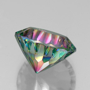 Quartzo místico multicolorido natural 11,42ct, corte redondo, VS
