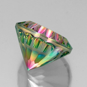 Quartzo místico multicolorido natural 12,43ct, corte redondo, VVS-VS
