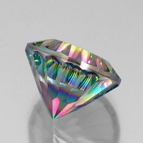 Quartzo místico multicolorido natural 12,34ct, corte redondo, VVS-VS