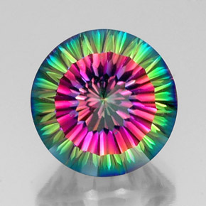 Quartzo Místico Top Rainbow Natural 12.40ct, Corte Redondo, VVS-VS