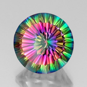 Quartzo Místico Top Rainbow Natural 12.40ct, Corte Redondo, VVS-VS