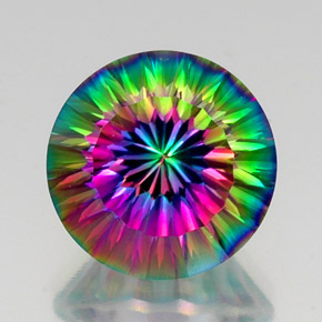 Quartzo Místico Top Rainbow Natural 11.98ct, Corte Redondo, VVS-VS