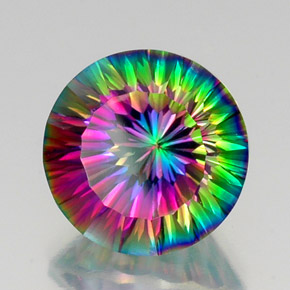 Quartzo Místico Top Rainbow Natural 11.98ct, Corte Redondo, VVS-VS