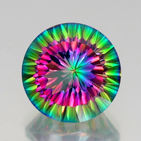 Quartzo místico multicolorido natural 11,95ct, corte redondo, VVS-VS