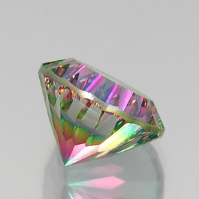Quartzo místico multicolorido natural 11,95ct, corte redondo, VVS-VS