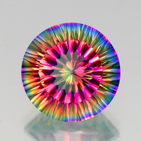 Quartzo místico multicolorido natural 10,15ct, corte redondo, VS