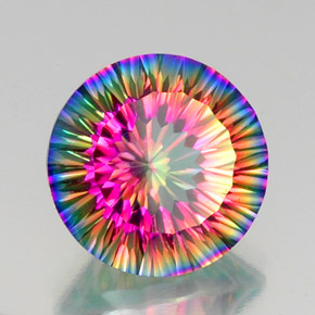 Quartzo místico multicolorido natural 10,15ct, corte redondo, VS