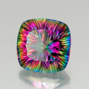Quartzo místico multicolorido natural 15,54ct, almofada cortada, VVS