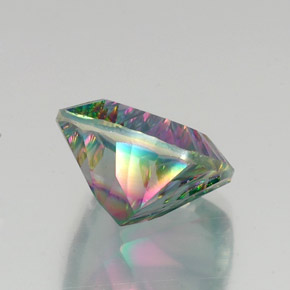 Quartzo místico multicolorido natural 15,54ct, almofada cortada, VVS