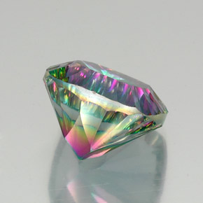 Quartzo místico multicolorido natural 17,83ct, almofada cortada, VVS-VS