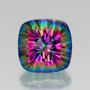 Quartzo Místico Top Rainbow Natural 15.87ct, Almofada cortada, VVS-VS