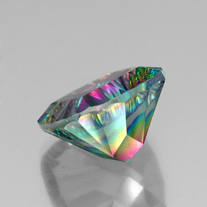 Quartzo Místico Top Rainbow Natural 15.87ct, Almofada cortada, VVS-VS