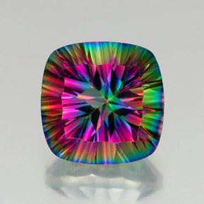 Quartzo Místico Top Rainbow Natural 16.69ct, Almofada cortada, VVS-VS