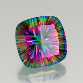 Quartzo Místico Top Rainbow Natural 16.69ct, Almofada cortada, VVS-VS