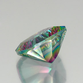 Quartzo místico multicolorido natural 15,15ct, almofada cortada, VVS-VS