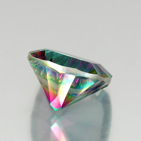 Quartzo místico multicolorido natural 15,46ct, almofada cortada, VVS