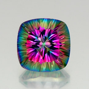 Quartzo místico multicolorido natural 16,88ct, almofada cortada, VS