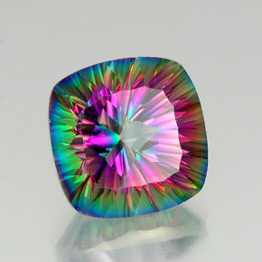 Quartzo místico multicolorido natural 16,88ct, almofada cortada, VS
