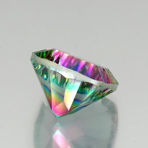 Quartzo místico multicolorido natural 16,88ct, almofada cortada, VS