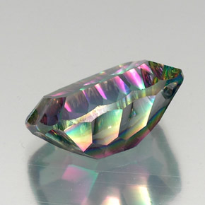 Quartzo místico multicolorido natural 19,73ct, almofada cortada, VVS-VS