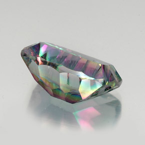 Quartzo Místico Top Rainbow Natural 18.98ct, Almofada cortada, VVS-VS