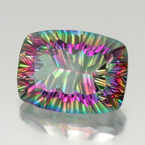 Quartzo místico multicolorido natural 19,07ct, almofada cortada, VS