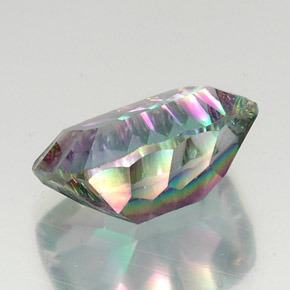 Quartzo místico multicolorido natural 19,07ct, almofada cortada, VS