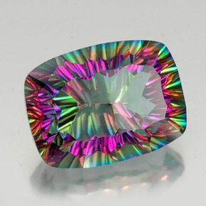 Quartzo místico multicolorido natural 22,03ct, almofada cortada, VS
