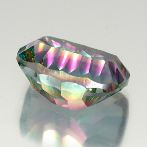 Quartzo místico multicolorido natural 22,03ct, almofada cortada, VS