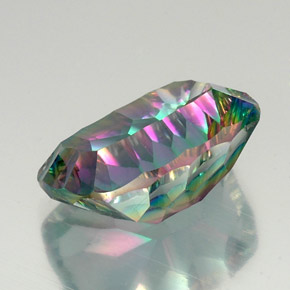 Quartzo místico multicolorido natural 19,64ct, almofada cortada, VVS-VS