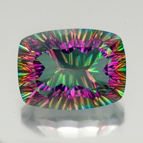 Quartzo místico multicolorido natural 20,20ct, almofada cortada, VVS-VS