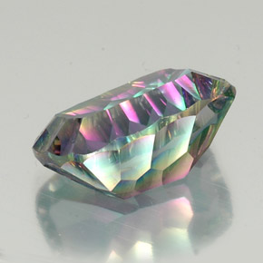 Quartzo místico multicolorido natural 19,63ct, almofada cortada, VVS-VS